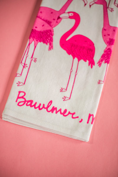 Baltimore Maryland Flamingo Dish Towel