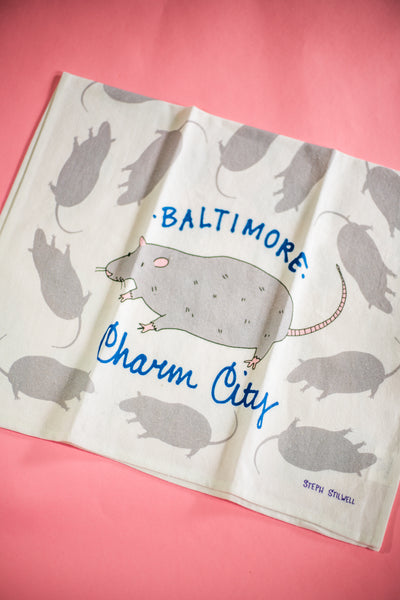 Charm City Rat Dish Towel