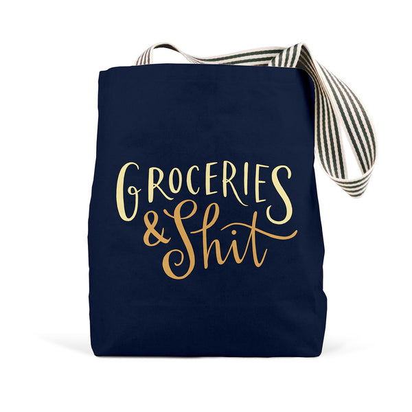 Groceries & Shit Canvas Tote Bag