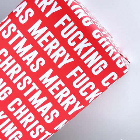Reversible Merry F*ing Christmas &  Merry Christmas A*hole Gift Wrap