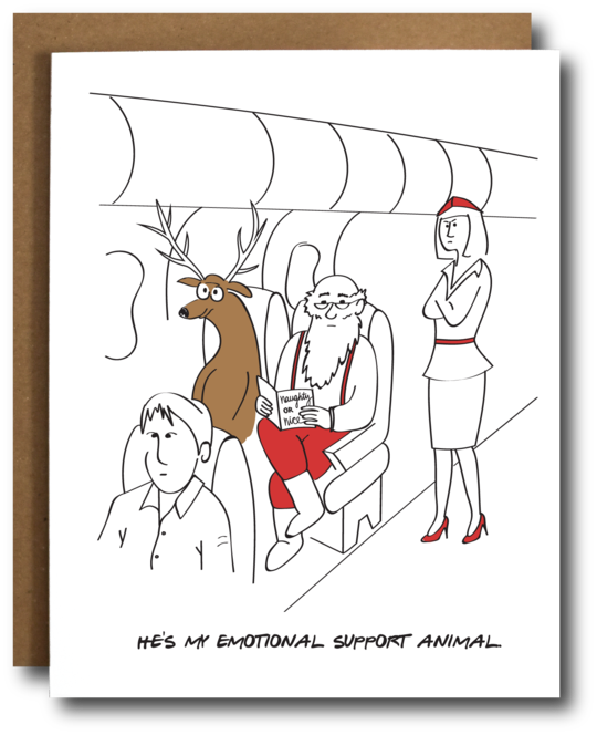 Emotionally Support Holiday Card