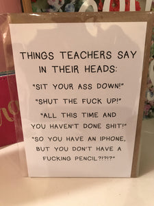 Things Teachers Say Card